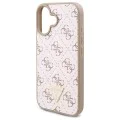 Калъф за iPhone 16 - Guess Hardcase 4G Triangle Metal Metal Logo (GUHCP16SPG4GPH) - Бял