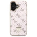 Калъф за iPhone 16 - Guess Hardcase 4G Triangle Metal Metal Logo (GUHCP16SPG4GPH) - Бял