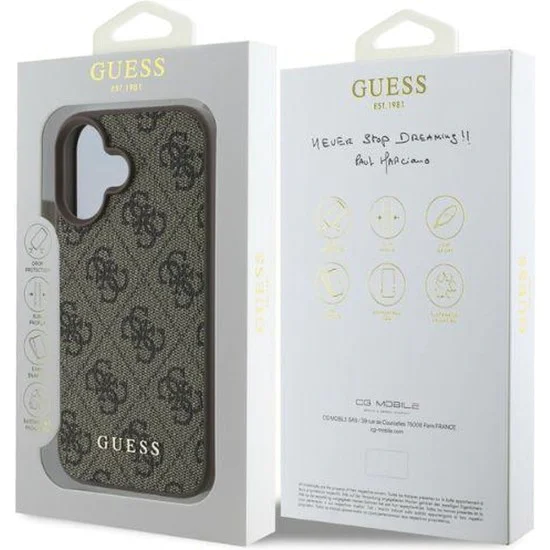 Калъф за iPhone 16 Plus - Guess Hardcase 4G Classic (GUHCP16MG4GFBR) - Кафяв