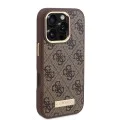 Калъф за iPhone 16 Pro - Guess Hardcase 4G Logo Plate MagSafe (GUHMP16LU4GPRB) - Син
