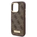 Калъф за iPhone 16 Pro - Guess Hardcase 4G Logo Plate MagSafe (GUHMP16LU4GPRB) - Син