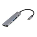 Хъб 2 x USB, Type-C, HDMI, Full HD, 5 Gbit/s, 100W - Фиксиран (FIXHU-MN-GR) - Сив
