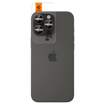 Протектор за камера за iPhone 16 Pro (комплект 2) - Spigen Glas.tR Optik EZ Fit Pro - Desert Titanium