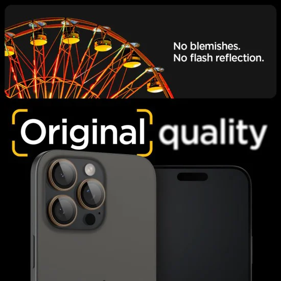 Протектор за камера за iPhone 16 Pro (комплект 2) - Spigen Glas.tR Optik EZ Fit Pro - Desert Titanium