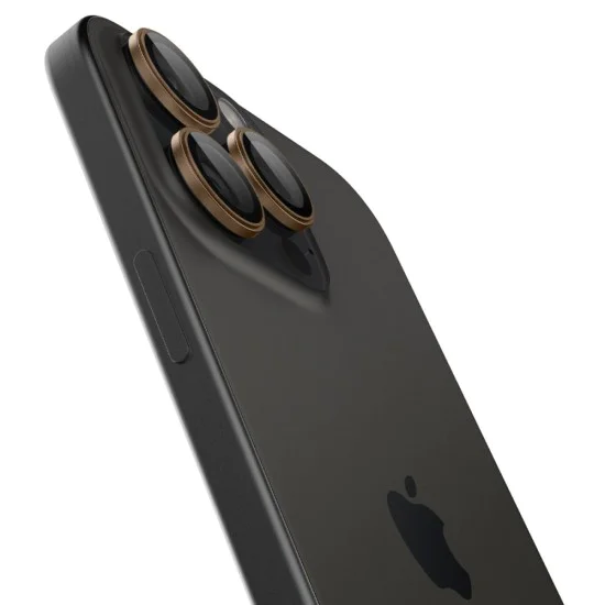 Протектор за камера за iPhone 16 Pro (комплект 2) - Spigen Glas.tR Optik EZ Fit Pro - Desert Titanium