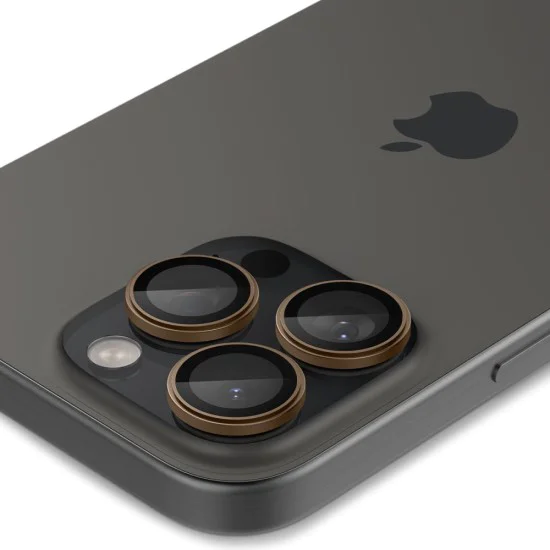 Протектор за камера за iPhone 16 Pro (комплект 2) - Spigen Glas.tR Optik EZ Fit Pro - Desert Titanium