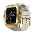 Калъф за Apple Watch 4 / 5 / 6 / SE (44mm) + каишка - ShellBox Waterproof IP68 - Gold