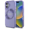 Калъф за iPhone 16 - Guess IML Flowers Wreath MagSafe (GUHMP16SHFWWFCU) - Лилав