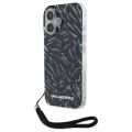 Калъф за iPhone 16 Plus - Karl Lagerfeld Hardcase (KLHCHCP16MHZBZPKCCU) - лилава зебра с кабел