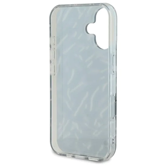 Калъф за iPhone 16 Plus - Karl Lagerfeld Hardcase (KLHCHCP16MHZBZPKCCU) - лилава зебра с кабел