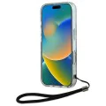 Калъф за iPhone 16 Plus - Karl Lagerfeld Hardcase (KLHCHCP16MHZBZPKCCU) - лилава зебра с кабел
