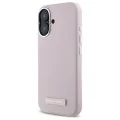 Калъф за IPhone 16 - Karl Lagerfeld Leather MagSafe (KLHMP16SPGMSRPP) - Pink FW Metal Plate