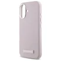 Калъф за IPhone 16 - Karl Lagerfeld Leather MagSafe (KLHMP16SPGMSRPP) - Pink FW Metal Plate