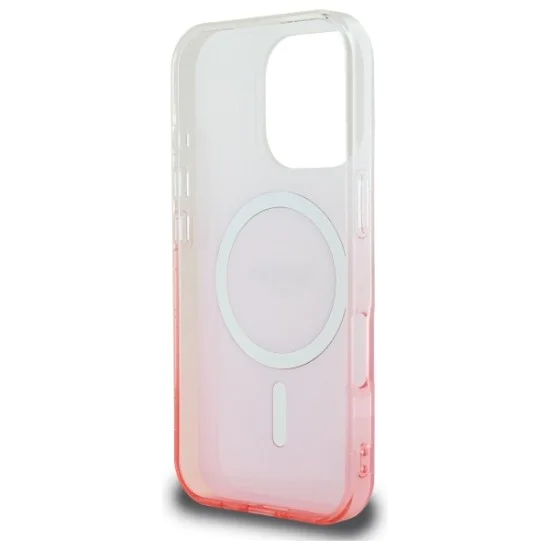 Калъф за iPhone 16 Pro - Guess IML Glitter Glitter Gradient MagSafe (GUHMP16LHGRHGRCELP) - Розов