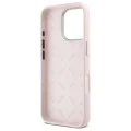 Калъф за iPhone 16 Pro Max - Guess Silicone Script Metal Logo & Frame (GUHCP16XSMSMBSLP) - светло розов