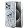 Калъф за iPhone 15 Pro Max - Karl Lagerfeld Liquid Glitter MagSafe (KLHMP15XLGKCSGH) - Transparent Karl&Choupette Head