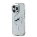 Калъф за iPhone 16 Pro - Karl Lagerfeld IML MagSafe (KLHMP16LHLHLSKCH) - Бял метал Karl&Choupette Head
