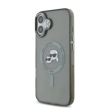 Калъф за iPhone 16 Plus - Karl Lagerfeld IML MagSafe (KLHMP16MHLSKCK) - Metal Karl&Choupette Head