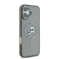 Калъф за iPhone 16 Plus - Karl Lagerfeld IML MagSafe (KLHMP16MHLSKCK) - Metal Karl&Choupette Head