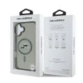 Калъф за iPhone 16 Plus - Karl Lagerfeld IML MagSafe (KLHMP16MHLSKCK) - Metal Karl&Choupette Head