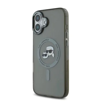 Калъф за iPhone 16 - Karl Lagerfeld IML MagSafe (KLHMP16SHLSKCK) - Metal Karl&Choupette Head