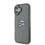 Калъф за iPhone 16 - Karl Lagerfeld IML MagSafe (KLHMP16SHLSKCK) - Metal Karl&Choupette Head