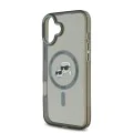Калъф за iPhone 16 - Karl Lagerfeld IML MagSafe (KLHMP16SHLSKCK) - Metal Karl&Choupette Head