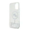 Калъф за iPhone 16 - Karl Lagerfeld Glitter Liquid MagSafe (KLHMP16SLGKKCSGH) - Transparent Karl&Choupette Head