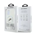 Калъф за iPhone 16 - Karl Lagerfeld Glitter Liquid MagSafe (KLHMP16SLGKKCSGH) - Transparent Karl&Choupette Head