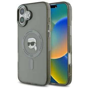 Калъф за iPhone 16 Plus - Karl Lagerfeld IML MagSafe (KLHMP16MHLSKIK) - Karl`s Head