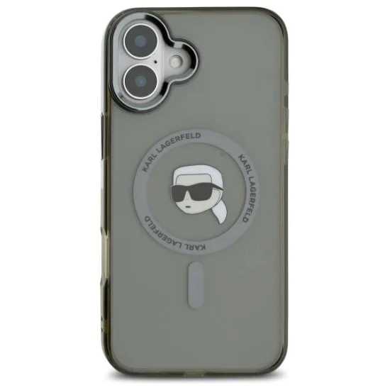 Калъф за iPhone 16 Plus - Karl Lagerfeld IML MagSafe (KLHMP16MHLSKIK) - Karl`s Head
