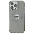 Калъф за iPhone 16 Pro - Karl Lagerfeld IML MagSafe (KLHMP16LHLHLSKIK) - Metal Karl`s Head