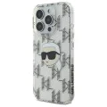 Калъф за iPhone 16 Pro - Karl Lagerfeld IML Luxury Electroplated (KLHCP16LHKLKLKPKHT) - Transparent Karl Head