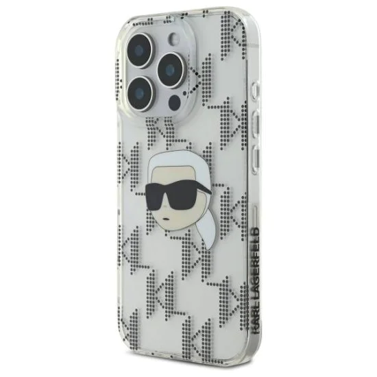 Калъф за iPhone 16 Pro - Karl Lagerfeld IML Luxury Electroplated (KLHCP16LHKLKLKPKHT) - Transparent Karl Head