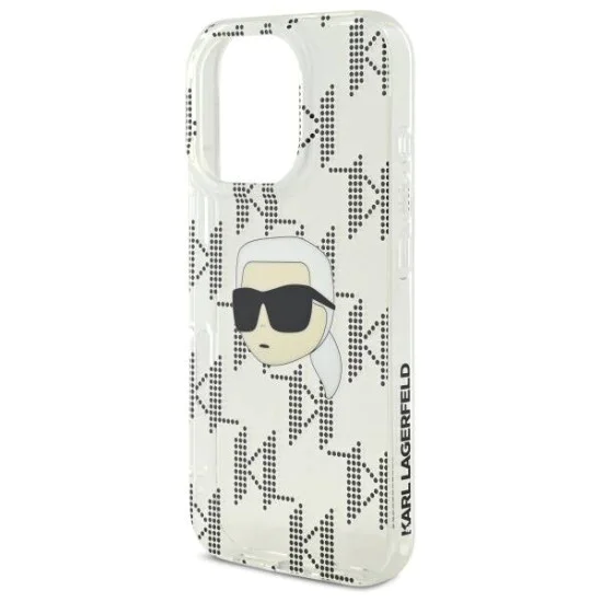 Калъф за iPhone 16 Pro - Karl Lagerfeld IML Luxury Electroplated (KLHCP16LHKLKLKPKHT) - Transparent Karl Head