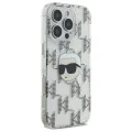 Калъф за iPhone 16 Pro - Karl Lagerfeld IML Luxury Electroplated (KLHCP16LHKLKLKPKHT) - Transparent Karl Head