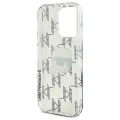 Калъф за iPhone 16 Pro - Karl Lagerfeld IML Luxury Electroplated (KLHCP16LHKLKLKPKHT) - Transparent Karl Head