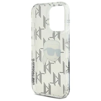 Калъф за iPhone 16 Pro - Karl Lagerfeld IML Luxury Electroplated (KLHCP16LHKLKLKPKHT) - Transparent Karl Head