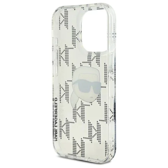 Калъф за iPhone 16 Pro - Karl Lagerfeld IML Luxury Electroplated (KLHCP16LHKLKLKPKHT) - Transparent Karl Head