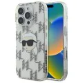 Калъф за iPhone 16 Pro - Karl Lagerfeld IML Luxury Electroplated (KLHCP16LHKLKLKPKHT) - Transparent Karl Head