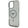 Калъф за iPhone 16 Pro - Karl Lagerfeld IML MagSafe (KLHMP16LHLHLSCHK) - Metal Choupette`s Head