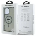 Калъф за iPhone 16 Pro - Karl Lagerfeld IML MagSafe (KLHMP16LHLHLSCHK) - Metal Choupette`s Head