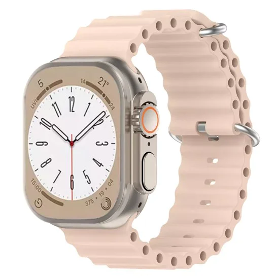 Каишка за Apple Watch 1/2/3/3/4/4/5/5/5/6/6/7/8/7/8/9/10/SE/SE/SE 2/Ultra/Ultra 2 ( 42/44/45/46/49 мм) - Каишка за часовник (W038) - Розов