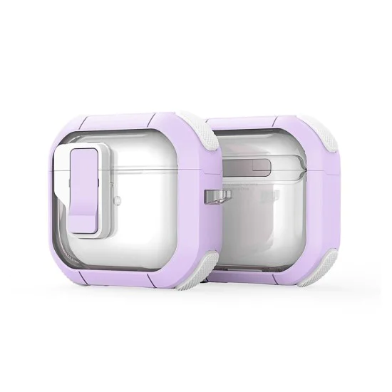 Калъф за Apple AirPods 4 - Dux Ducis PECN Series - Лилав / Бял