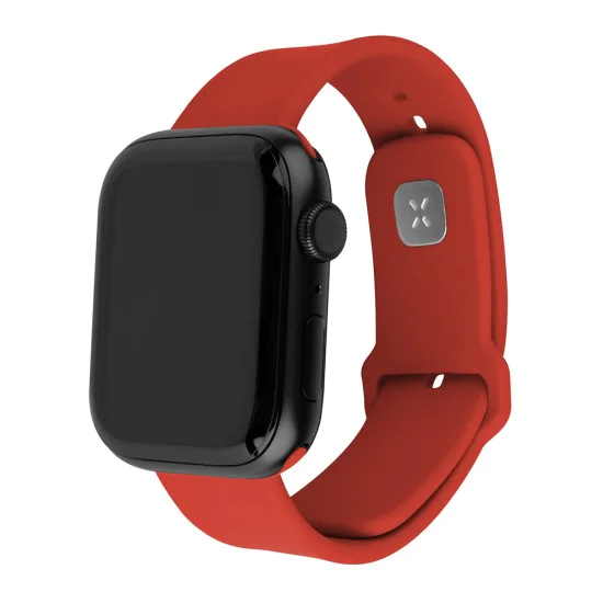 Каишка за Apple Watch 1/2/3/3/4/4/5/5/5/6/6/7/8/7/8/9/10/SE/SE/SE 2/Ultra/Ultra 2 ( 42/44/45/46/49 мм) - Фиксиран силиконов комплект спортни каишки - Червен