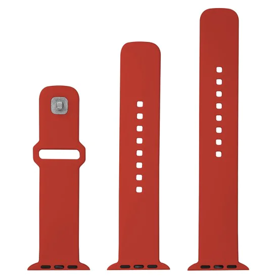 Каишка за Apple Watch 1/2/3/3/4/4/5/5/5/6/6/7/8/7/8/9/10/SE/SE/SE 2/Ultra/Ultra 2 ( 42/44/45/46/49 мм) - Фиксиран силиконов комплект спортни каишки - Червен