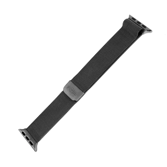 Каишка за Apple Watch 1/2/3/3/4/4/5/5/6/6/7/8/7/8/9/10/10/SE/SE 2 (38/40/41/42 mm ) - Фиксирана мрежеста каишка - черна