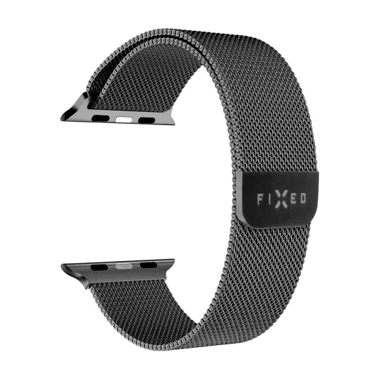 Каишка за Apple Watch 1/2/3/3/4/4/5/5/6/6/7/8/7/8/9/10/10/SE/SE 2 (38/40/41/42 mm ) - Фиксирана мрежеста каишка - черна