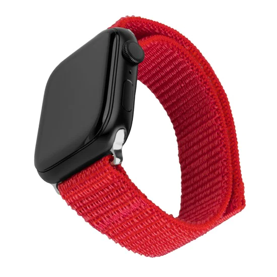Каишка за Apple Watch 1/2/3/3/4/4/5/5/6/6/7/8/7/8/9/10/10/SE/SE 2 (38/40/41/42 mm ) - Фиксирана найлонова спортна каишка - червена