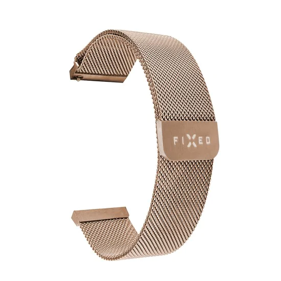 Каишка за Huawei Watch GT 2 (46 мм)/GT 2 Pro/GT 3 Pro (46 мм)/Ultimate, Xiaomi Watch S1 - фиксирана мрежеста каишка - розово злато
